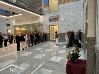 Jueces vascos en el acto de recuerdo del magistrado José María Lidón, asesinado por ETA hace 23 años